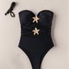 Women's New Solid Color Suspender with Two Sexy One Piece Bikini Swimsuits
