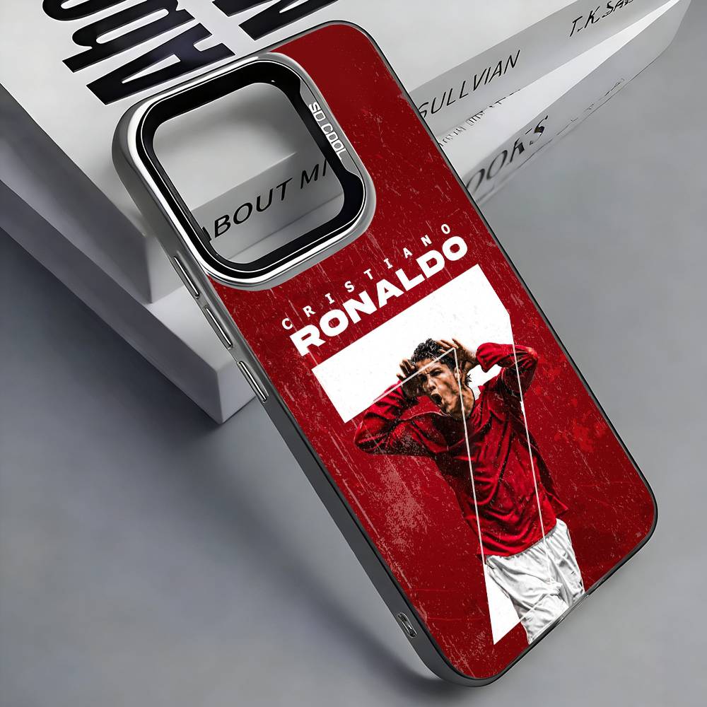 

C-CR7 Football Ronaldo Phone Case For iPhone 17,16,15,14,13,12,11 Plus,Pro Max,Colored Silver Phone Case iPhone17air