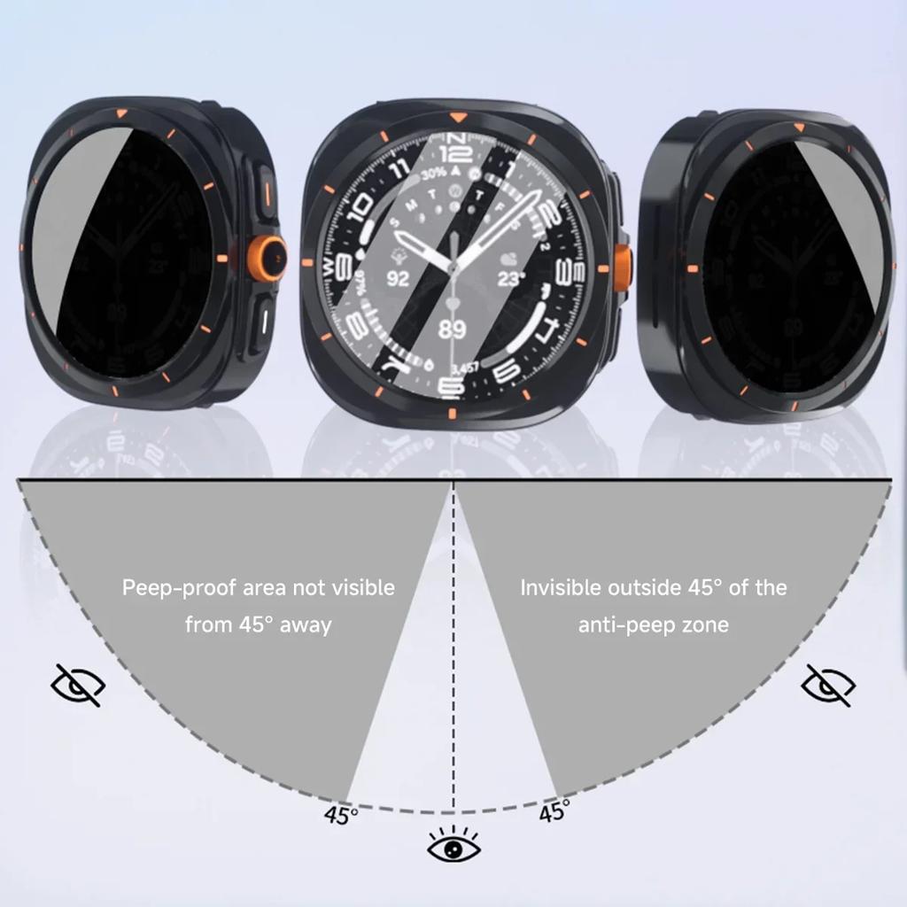Ochranné pouzdro proti šmírování pro Samsung Galaxy Watch 7 6 40mm 44mm Tvrzené sklo Ochranná fólie na displej Změna na Galaxy 7 Ultra 47mm