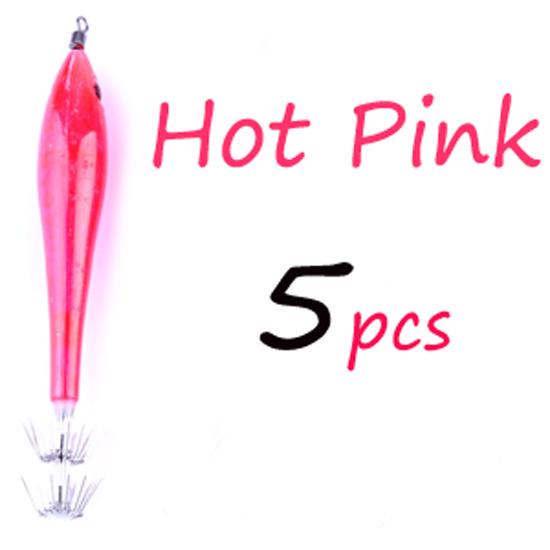 

5 шт., 9,5 см, 6 г, прочный 2-ступенчатый крючок для джиг-кальмара, приманки для кальмара, зеленый буле, оранжевый, розовый, белый