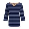 Women's Stand Collar 3/4 Sleeve Printed Top T-shirt