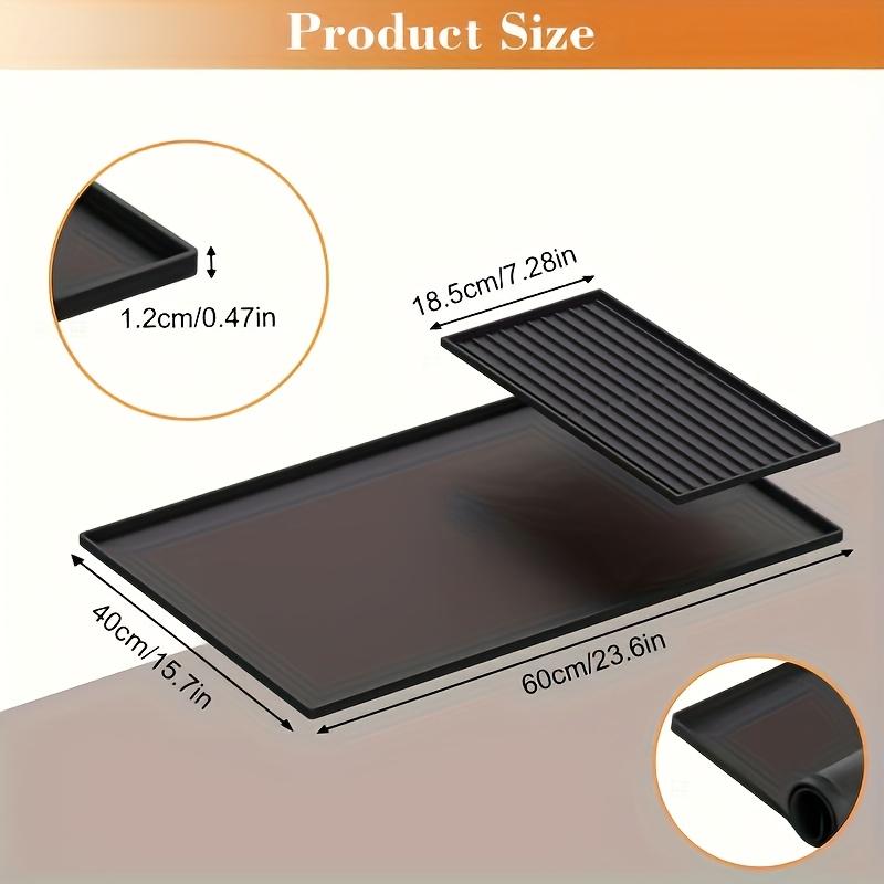 2-in-1 Silicone Coffee Bar Mat - Non-Slip Counter Protector for Espresso Machine (23.6x15.7in), Dishwasher Safe