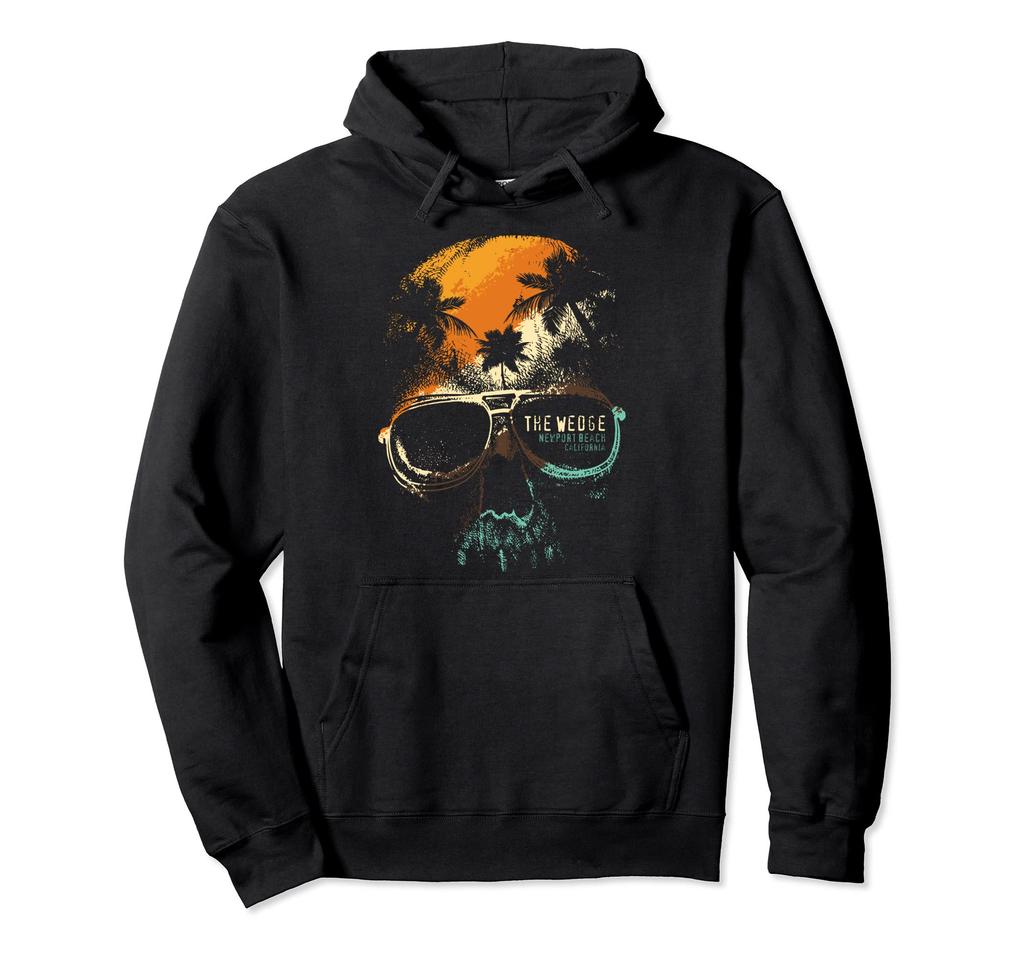Wedges Newport Beach Skull Summer California Surfing Hoodie