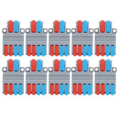 10 Stück Kabelverbinder Klemme Multifunktion 2 Ein 4 Aus Schnellverdrahtung LT624