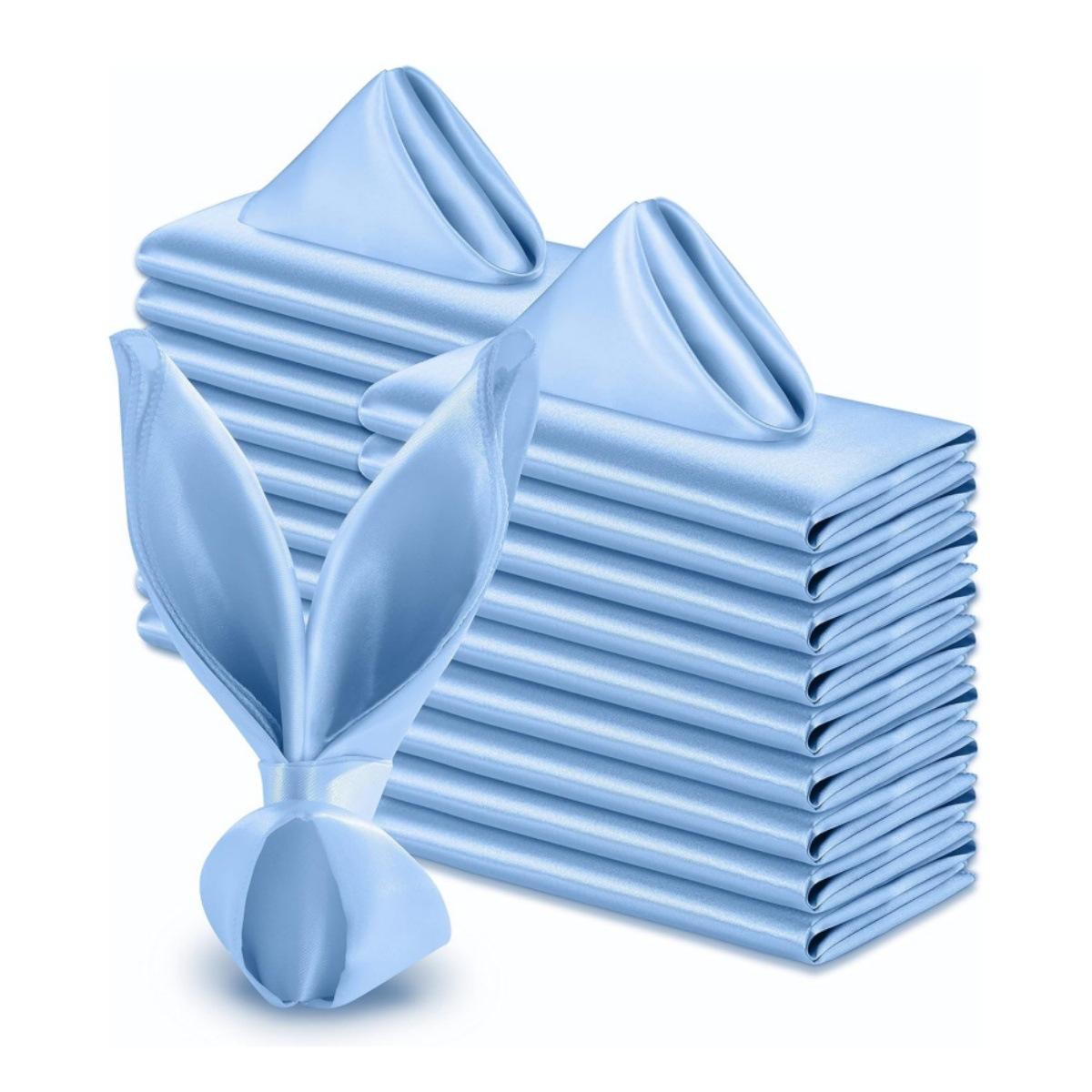 

1 шт салфетка атласная лицо рот ткань замок край сплошной цвет ресторан отель квадрат свадебное украшение 30x30cm синий