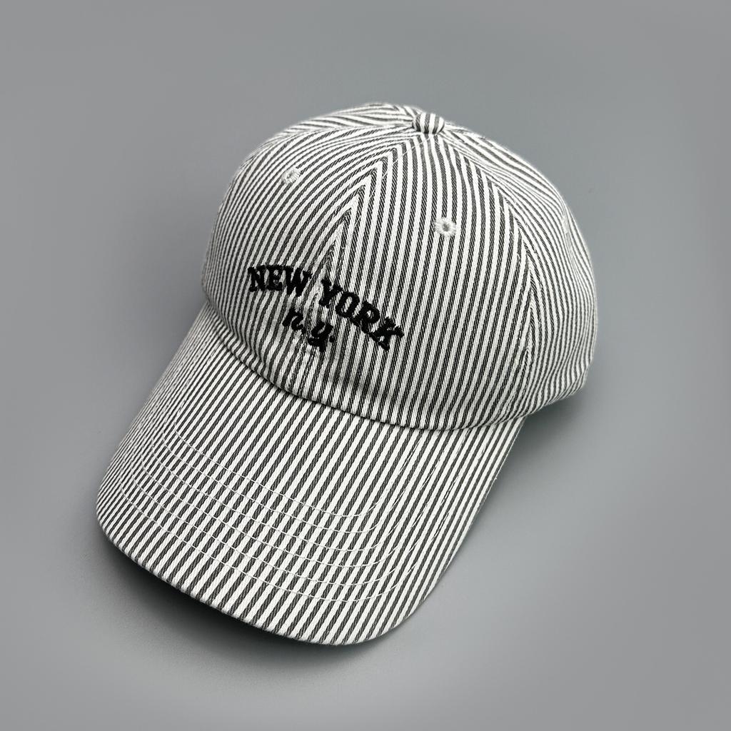 Retro Letter Love Embroidery Baseball Cap Vertical Stripe Sunshade Men'S And Women'S Niche Peaked Cap