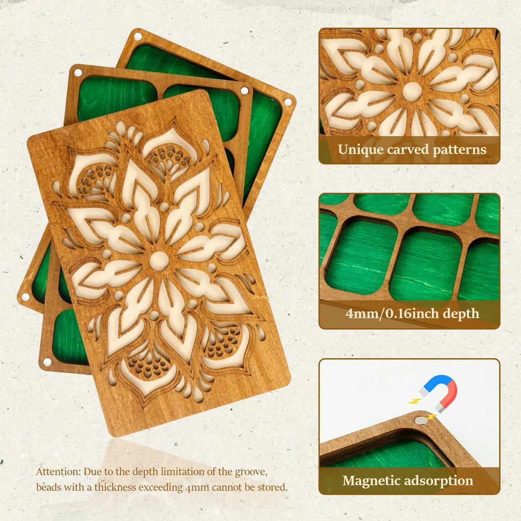 Bead classification tray Unique carved patterns Magnetic cover Multifunctional Bead Board for Necklace Bracelet Making