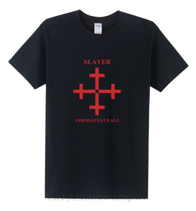 2020 Sommer Mode Slayer T-Shirt Unisex Gott Hasst Uns Alle Unisex T-Shirt Metal Rock Band Kurzarm Baumwoll T-Shirt Unisex Oberteile