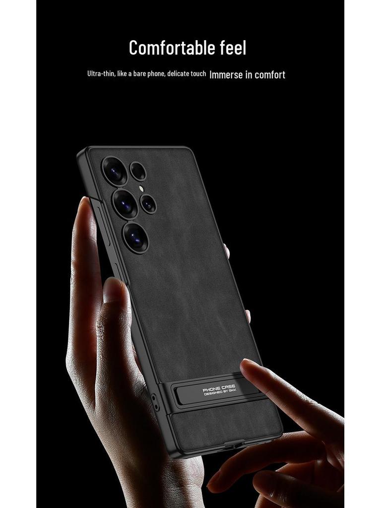 Samsung S25 Ultra Leather Case: Slim, Anti-Fall, Cross-Border Stand Protective Cover