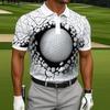 Herre 3D Golfbold Gennembrudstryk Polo T-shirt, Afslappede Toppe Til Forår Sommer Golf Sport Daglig Streetwear Bær