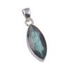 Natural Labradorite Gemstone 925 Solid Sterling Silver Gift Pendant 1.25" b0L53