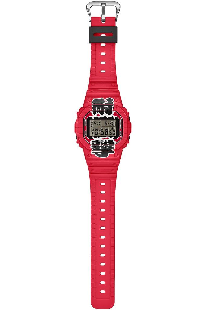 Wykonany w ekologicznym czerwonym kolorze [Casio] zegarek G-Shock, Japonia, wzór „Czerwona Latarnia”, materiały, DW-5600AKA-4JR, męski,