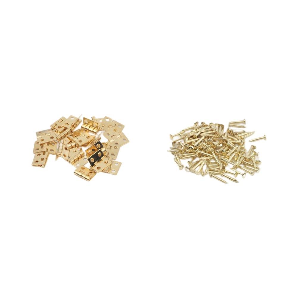 Miniature Brass Plated Hinges for Miniature Boxes and Dolls Houses