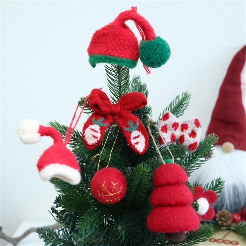 Festival Santa Hat Decoration Handmade Craft For Kids Holiday Gift Wrapping Bottle Decorations