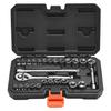 Socket Set, 27 Pieces, 6.4 Mm Drive Socket and Ratchet Set, SAE and Metric, Mechanic Tool Kit with Ratchet Wrench, Extension Bar and Storage Case,