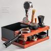 Feder-Kaffee-Tamperhalter mit Abschlagbox Doppellagiger Massivholz-Verteiler Universelle Siebträger- & Pucksieb-Aufbewahrungsbasis