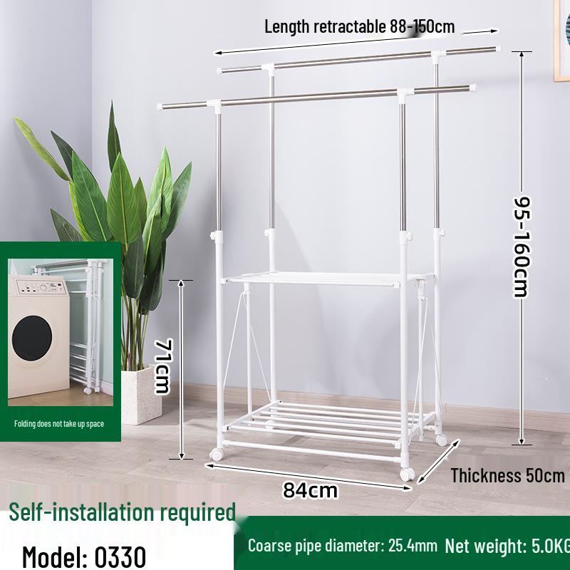 Stainless Steel Foldable Clothes Drying Rack for Indoor & Balcony Use