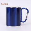 Stainless Steel Cup 220ml Double-layered Cup for Camping Traveling Handle Carabiner Backpacking Hiking Portable Cups Outdoor Tea Coffee Mug