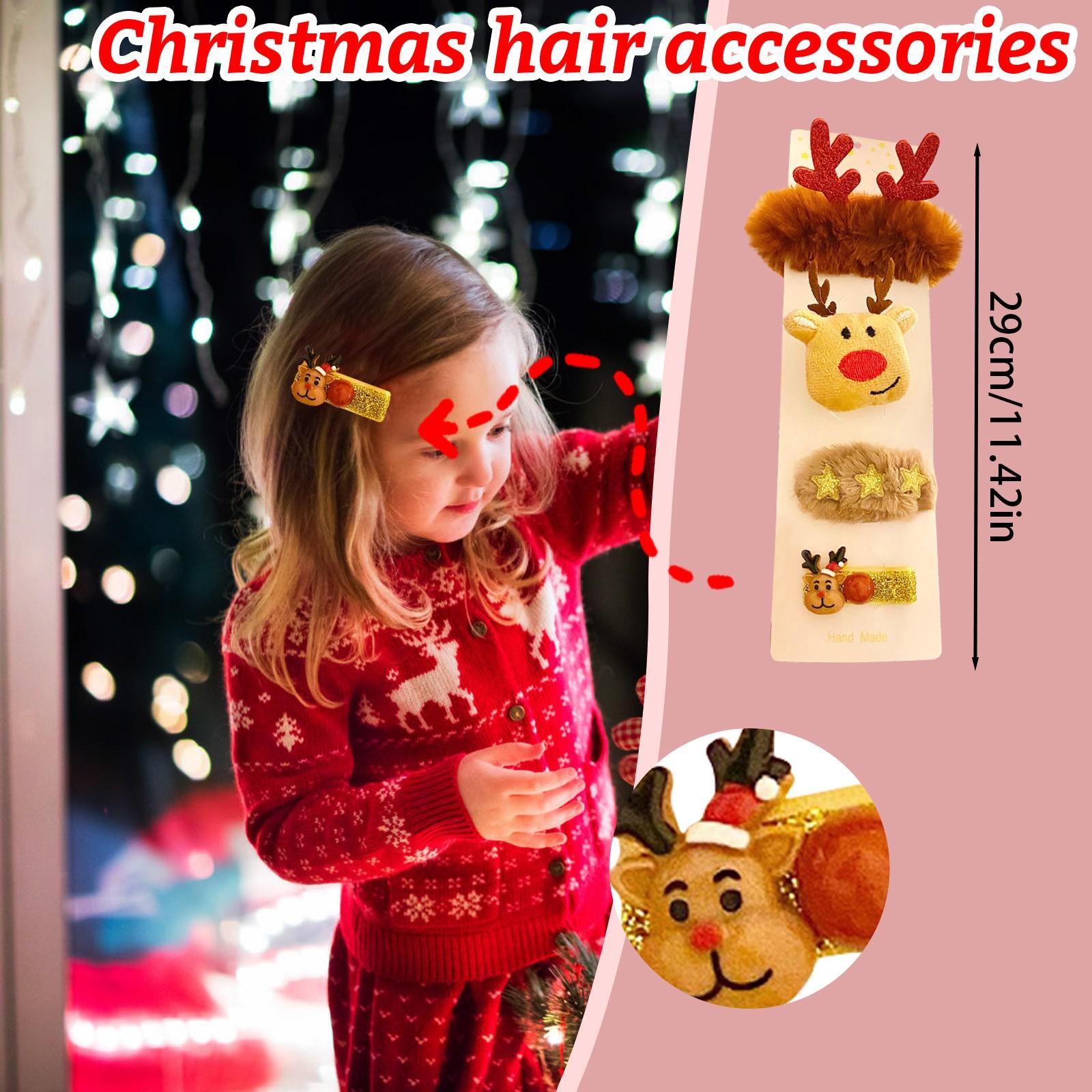 

Рождественский мультфильм резинка брошь заколка аксессуары для волос набор праздничные подарки для пожилых людей заколки для рождественской елки детские рождественские подарки One Size