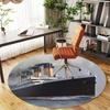 1pc Titanic, Ocean Round Chair mat Area Rug - Non-Slip, Floor Mat for Office, Bedroom, home decor Christmas Gift p0811182