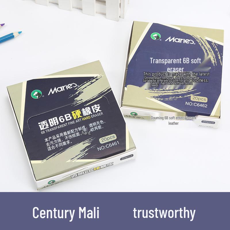 Mali 6B Transparent Crumbless Art Eraser for Sketching and Exams