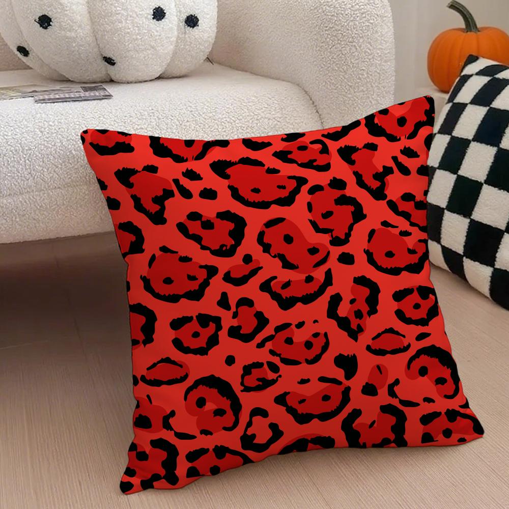 Trendy Fashion Art Leopard Print Texture Cushion Cover Throw Pillow Cover Hidden Button Durable Polyester Chair Cushion