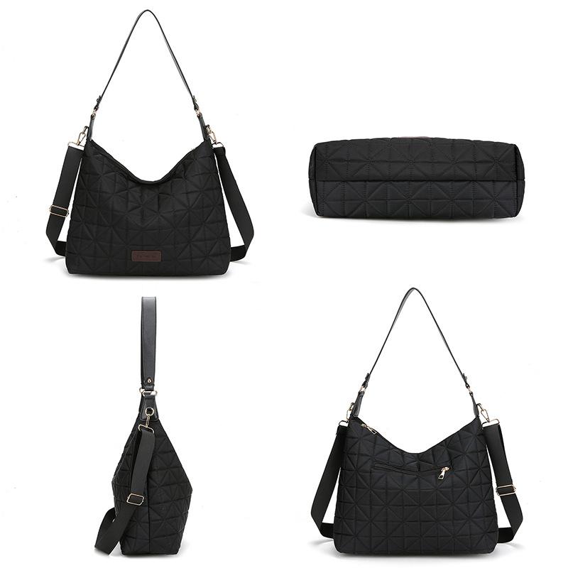 New fashionable and simple shoulder women's bag trendy rhombus geometric underarm bag large capacity oblique span bag yellow