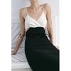 Spring New Women's Clothing French Style Silm V Neck Sleeveless Opening Design Patchwork Midi Skirt Dress 5029064