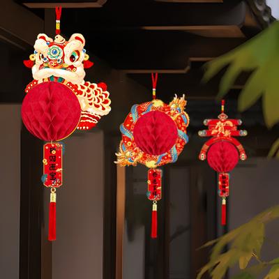 Snake Year Lantern Ornaments Creative Red Paper Lantern Pendant Chinese New Year Atmosphere Home Decor New Year Party Decoration