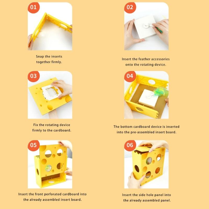 Automatic Rotating Cats Activity Box Interactive Maze Design Chew Proof For Curious Kittens