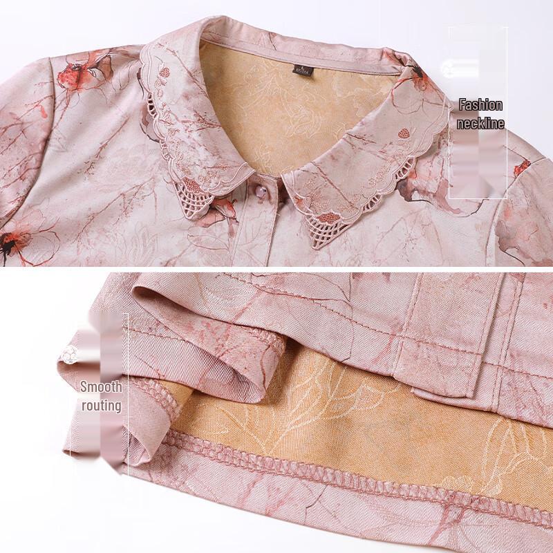 Herbstbluse für ältere Damen, lockere Passform