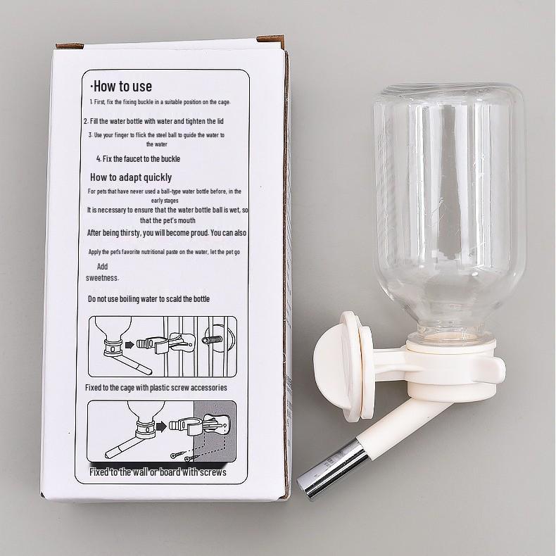 Lashige Leak-proof Hanging Water Bottle for Small Pets: Rabbit, Guinea Pig, Hamster, Chinchilla