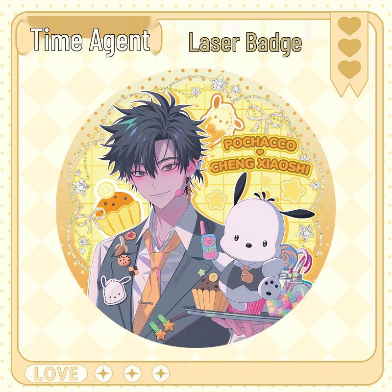 Time Agents x Sanrio: Cheng Xiaoshi, Lu Guang, Qiao Ling Badge Collection 58mm