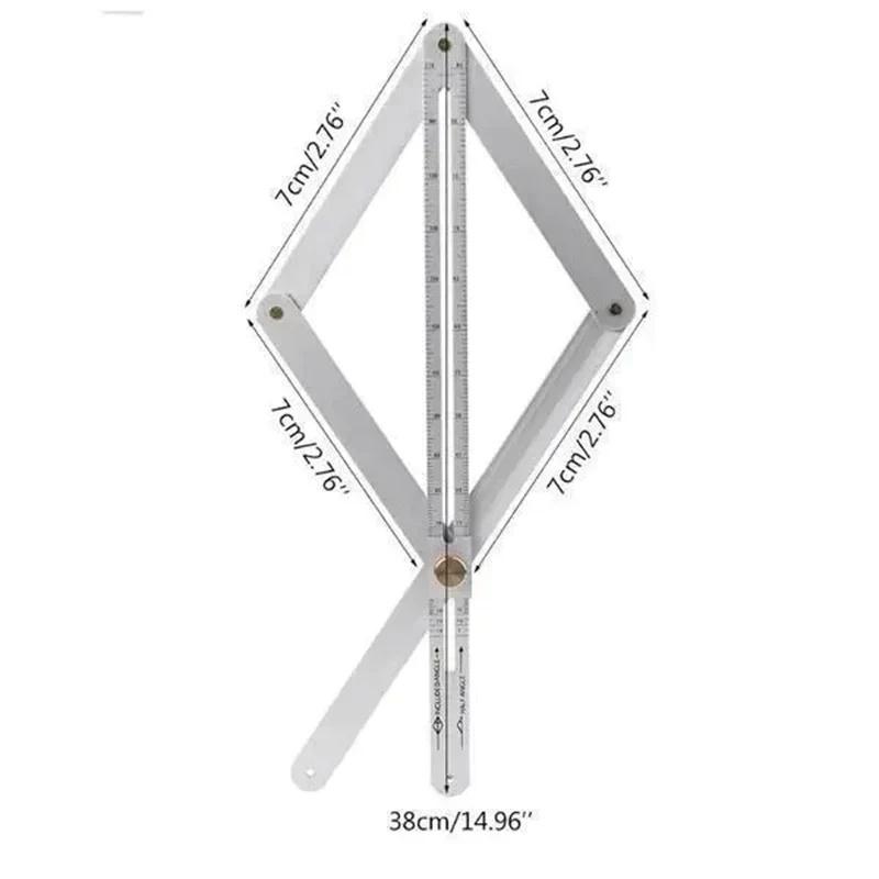

Woodworking Aluminum Protractor Diagonal Ruler with Clear Scale Corner Angle Finder Square Carpenter Building Measuring Tools
