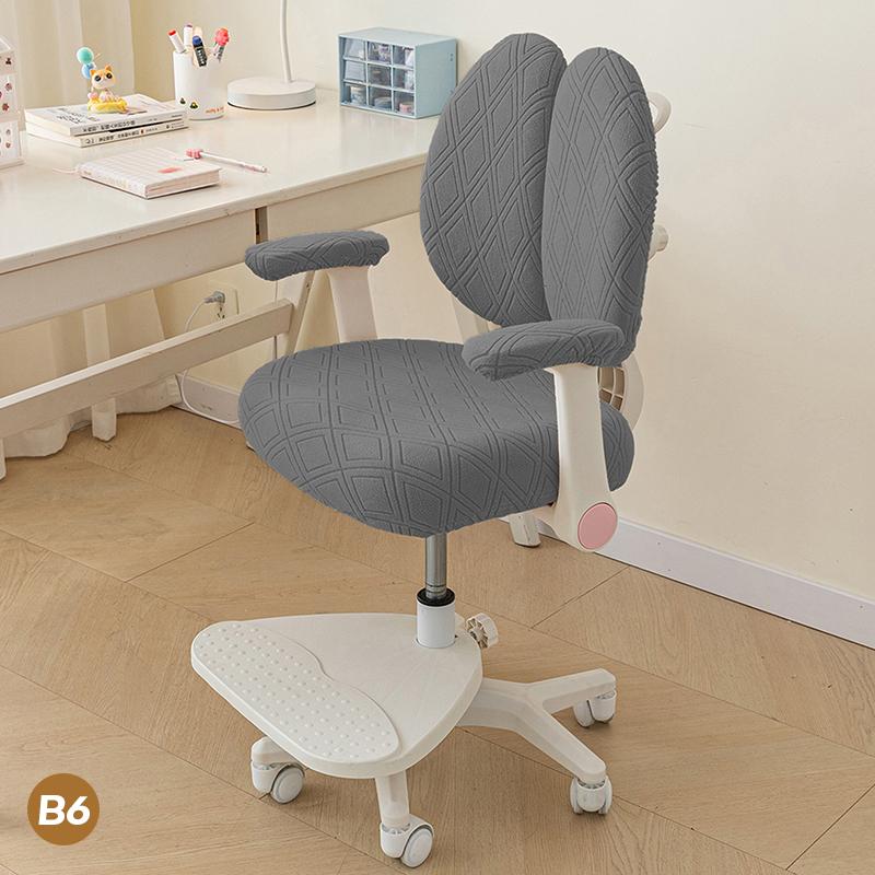 15 Colors Waterproof Anti-dirty Stretch Special Seat Cover for Double-back Children Study Chair Rotate Computer Chair Slipcover