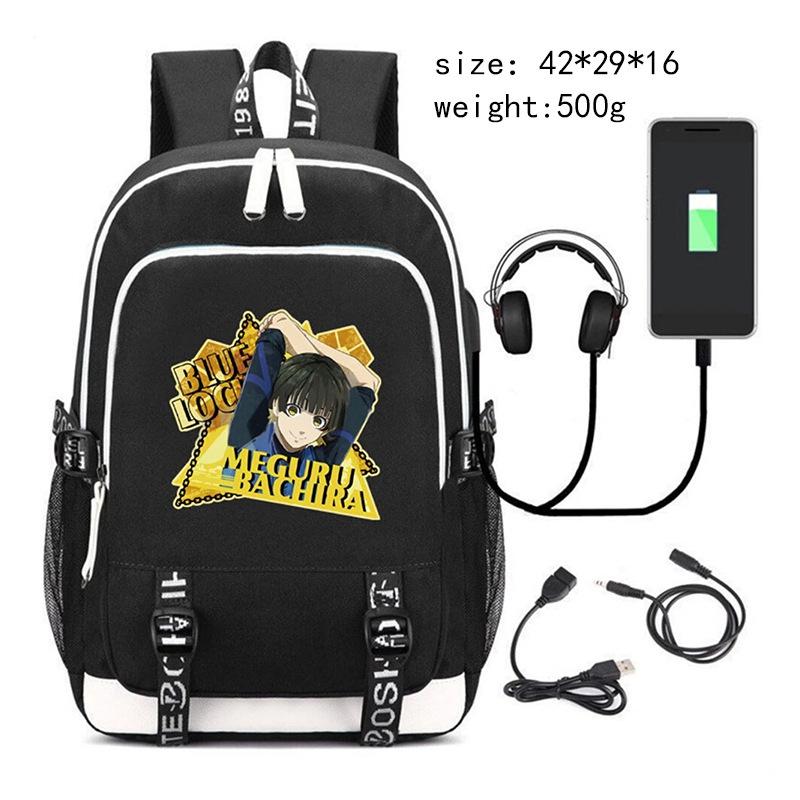 New Animation Peripheral Printing Backpack USB Interface Multi-functional Leisure Travel Bag