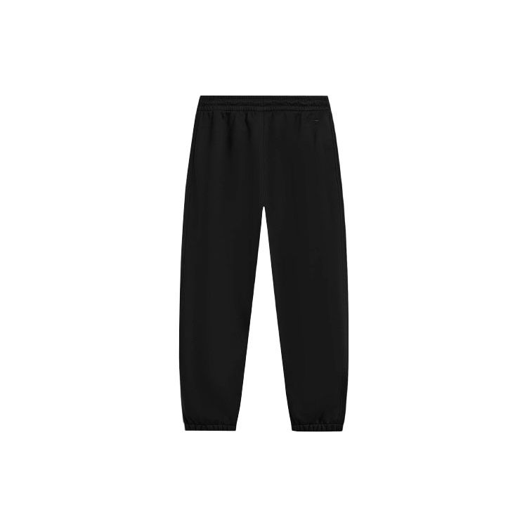 Li Ning Sports Lifestyle Series Letter Logo Printed Cuffed Fleece Loose Knit Sweatpants Men Bottoms Black AKLTB25-8