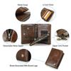 Men Genuine Leather Bifold Short Wallet RFID Blocking Zipper Coin Pocket