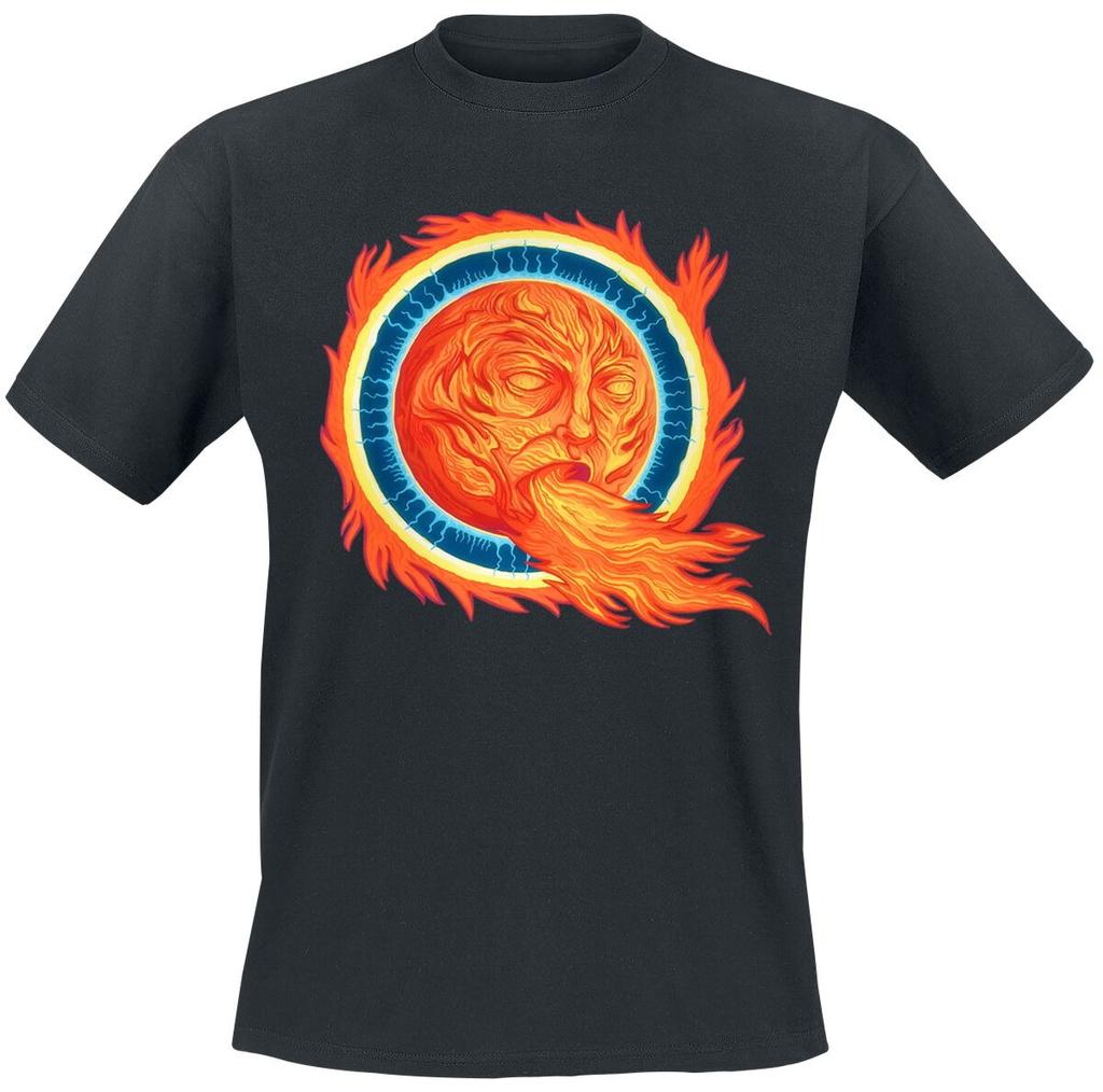 Mastodon Crack The Skye Flammende Sonne Logo Druck Baumwolle T-Shirt Progressive Metal Streetwear Unisex Rundhals T-Shirt