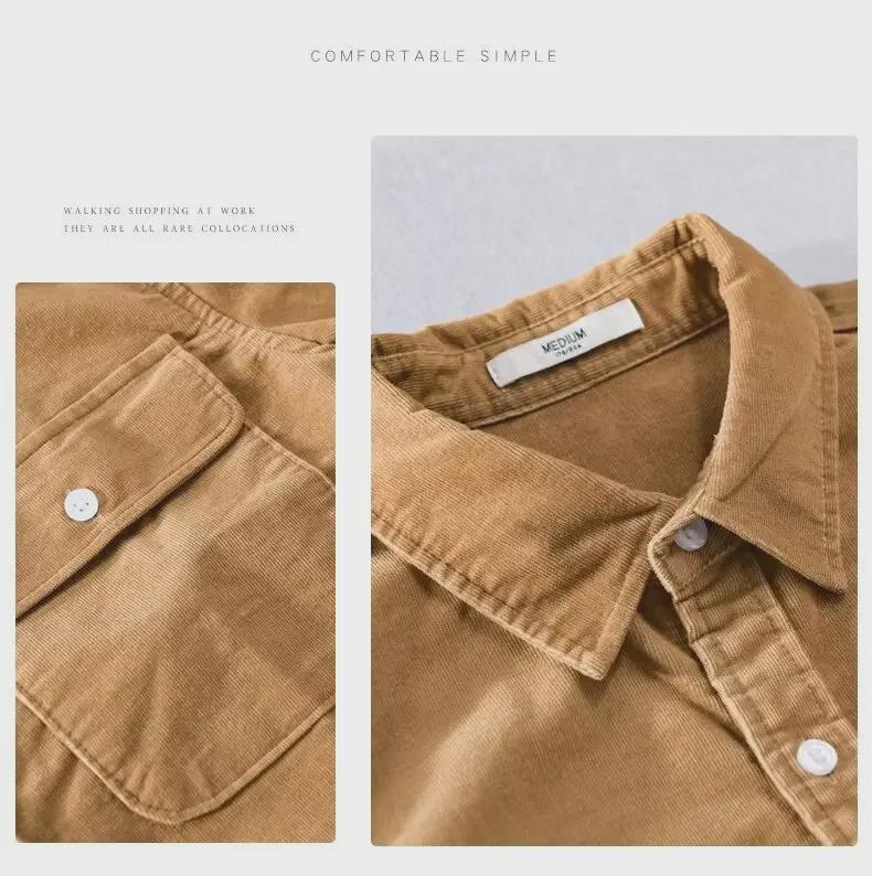 Men’s Japanese-Style Corduroy Long-Sleeve Jacket - Casual Autumn Trend