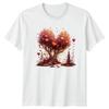 Heart Tree Valentines Day Mens T-Shirt Womens Tee Graphic Unisex Top