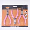 3Pcs Pliers Set Pink Handle Carbon Steel Round Nose Pliers Shear Pliers Side Cutting Pliers DIY