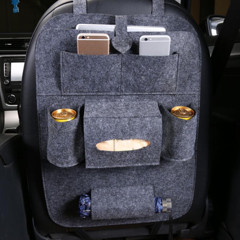 Multi-functional Car Rear Seat Storage Bags Felt Anti-kick Pad Durable Storage Pockets  Universal
