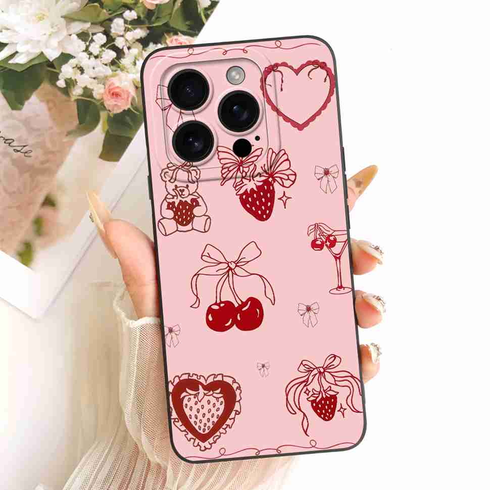 For iPhone 16 Pro 6.3" A3293 A3083 Case Cartoon Simplicity Soft Silicone Back Cover For iPhone 16 PRO A3292 A3294 Phone Cases