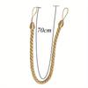 1Pair Handmade Weave Curtain Tieback Gold Curtain Holder Clip Buckle Rope Home Decorative Room Accessories Curtain Tie Backs