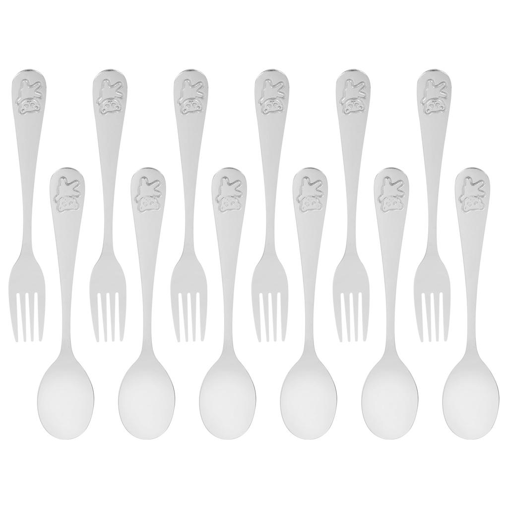 Good-Kids Silverware Stainless Steel Children's Safe Flatware Little Bear Child Spoon And Fork Set Toddler Utensils