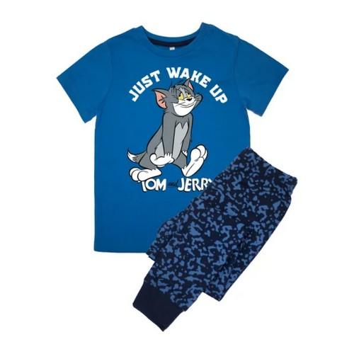 Tom & Jerry Boys Just Wake Up Camouflage Short-Sleeved Long Pyjama Set