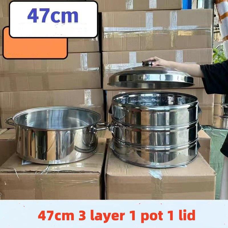 Thick Stainless Steel steamer Extra Large big Food bun buns steamer with pot Bread drawer fish rice dumpling cooker tray steamed