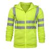 Men's Reflective Sanitation Hooded Sweatshirt with Velvet Lining for Outdoor Use