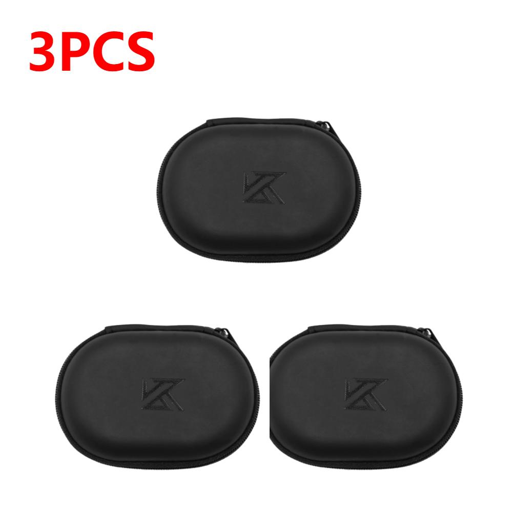1-10PCS KZ Earphones Oval Storage Bag Wired Headphones PU Zipper Storage Box Portable Hold Case Container for KZ BA10 AS10 ES4